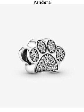 Pandora Sparkling Paw Print Charm